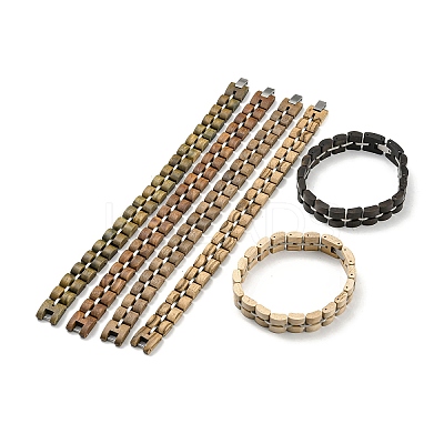 Wooden Watch Band Bracelets for Women Men BJEW-M306-01P-1