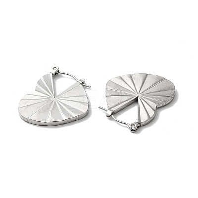 Non-Tarnish 304 Stainless Steel Heart Hoop Earrings for Women EJEW-K243-07P-1