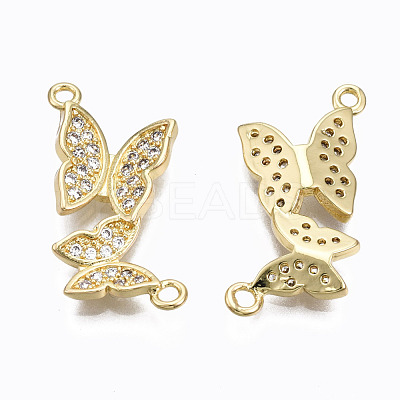 Brass Micro Pave Cubic Zirconia Links Connectors ZIRC-N039-121A-NF-1