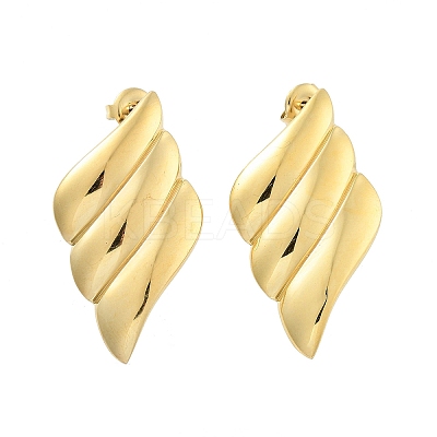 Ion Plating(IP) 304 Stainless Steel Stud Earrings EJEW-P258-11G-1