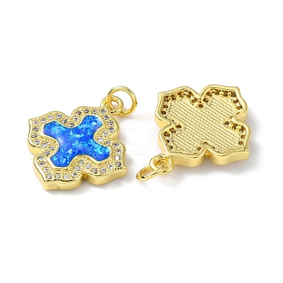 Brass Micro Pave Cubic Zirconia Pendants KK-A197-05G-1