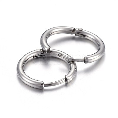Tarnish Resistant 202 Stainless Steel Huggie Hoop Earrings EJEW-L205-02K-P-1