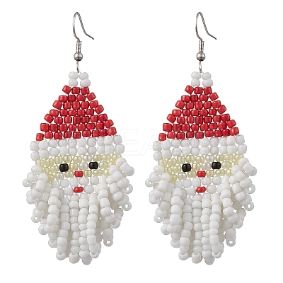 Glass Seed Dangle Earrings EJEW-JE06214-1
