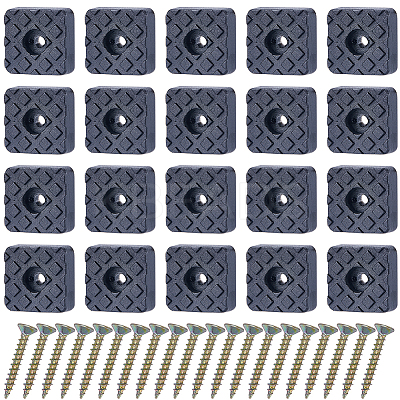 20Pcs Rubber & Stainless Steel Screw in Furniture Pads FIND-GF0005-77B-1