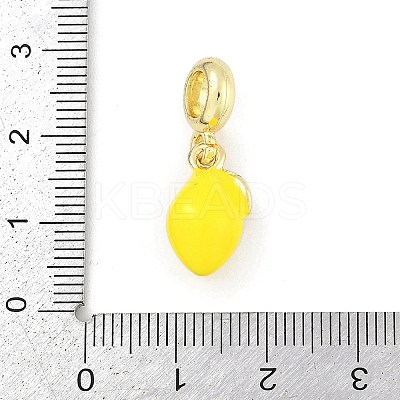 Brass Enamel Fruit European Dangle Charms KK-Z090-08G-01-1