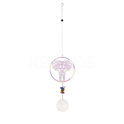 Glass Round Window Hanging Suncatchers LS-DJEW-PW0010-04A-1