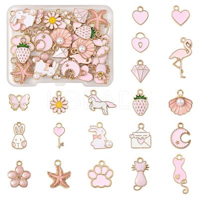 40Pcs 20 Styles Alloy Enamel Pendants ENAM-FS0003-33-1