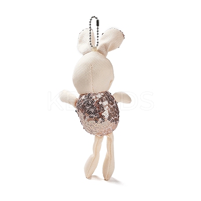 Cartoon PP Cotton Plush Simulation Soft Stuffed Animal Toy Rabbit Pendants Decorations HJEW-K043-01-1