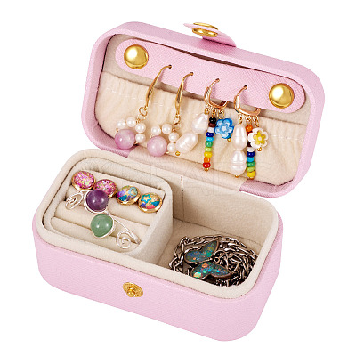 1Pc PU Imitation Leather Jewelry Box LBOX-TA0001-01B-1