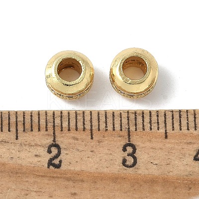 Brass Micro Pave Clear Cubic Zirconia Beads KK-D324-02G-1
