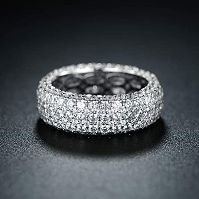 Brass Micro Pave Clear Cubic Zirconia Finger Rings FS-WG796B2-01-1