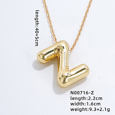 Stainless Steel Party Balloon Letter Pendant Cable Chain Necklaces for Women YF1942-26-1