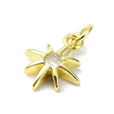 Brass Micro Pave Clear Cubic Zirconia Charms KK-H475-59G-03-1