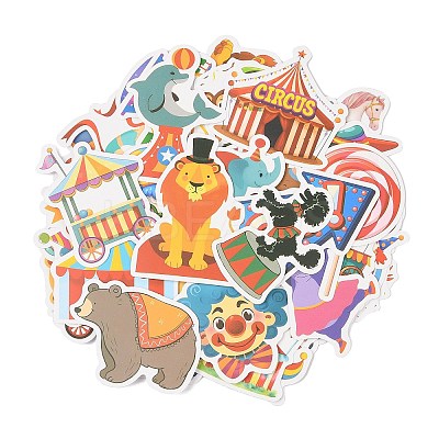 50Pcs Circus Theme PVC Waterproof Stickers STIC-Z001-01-1