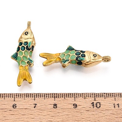 304 Stainless Steel and Enamel Pendants STAS-T068-99A-G-1