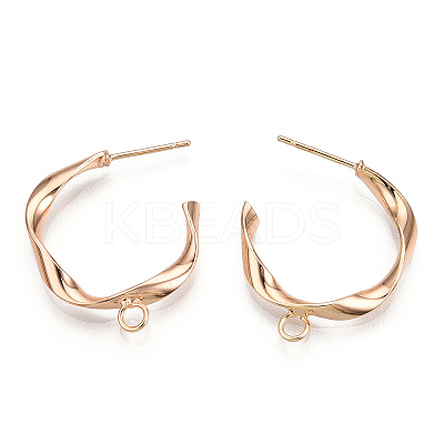 Brass Stud Earring Findings X-KK-N186-46G-1