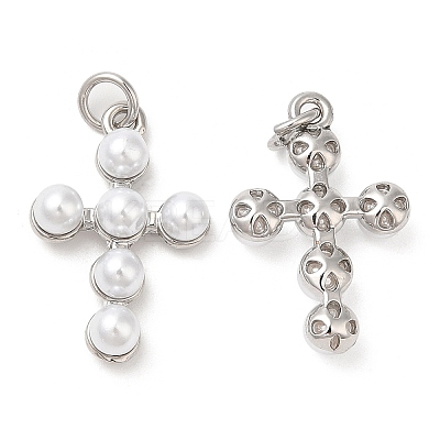 Brass Plastic Imitation Pearls Pendants KK-Q775-23P-1