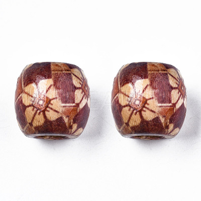 Printed Natural Wood Beads WOOD-S053-60-1