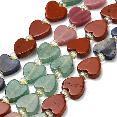6 Styles Natural Topaz Jade & Rhodonite & Green Aventurine & Red Jasper & Sodalite & Amethyst Beads Strands G-F811-A03-02-1