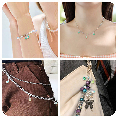 100Pcs Glass Pendants PALLOY-TADJ00015-1