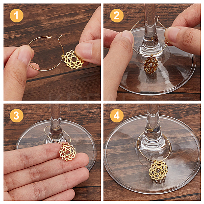 DIY 7 Chakra Wine Glass Charm Making Kit DIY-BC0009-82-1