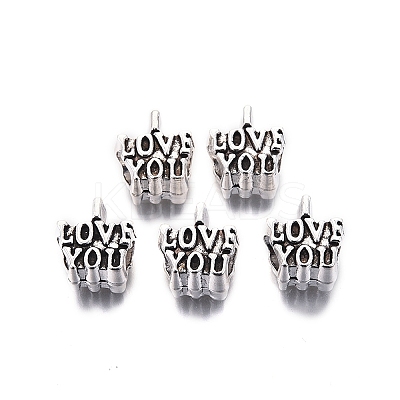 Tibetan Style Alloy European Beads TIBE-S314-85AS-RS-1