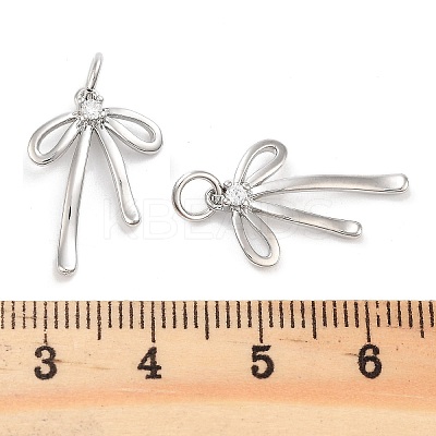Rack Plating Brass Clear Cubic Zirconia Pendants KK-M293-16P-01-1