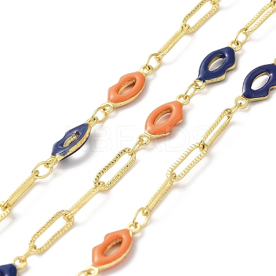 Handmade Enamel Lip Link Chains CHC-M024-05G-03-1