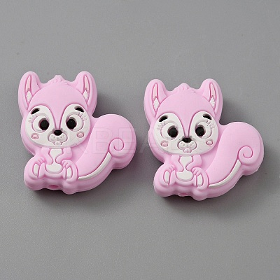 Squirrel Food Grade Eco-Friendly Silicone Beads SIL-WH0012-030E-1