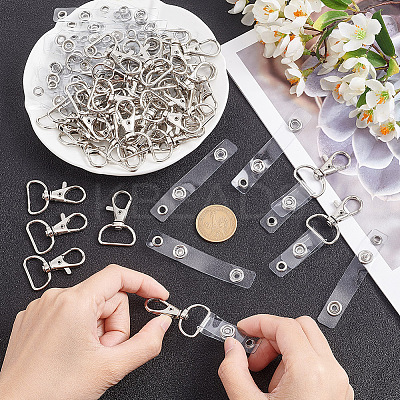 50Pcs Iron D Rings Swivel Clasps DIY-OC0011-38-1