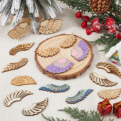 30 Pairs 5 Styles Wood Cabochons WOOD-SC0001-85-1