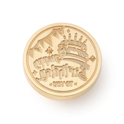 Golden Tone Wax Seal Brass Stamp Heads AJEW-U008-02G-23-1