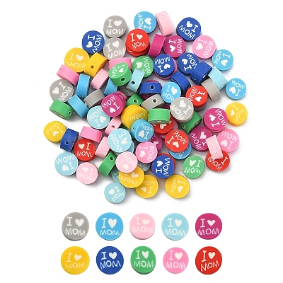 100Pcs 10 Colors Handmade Polymer Clay Beads CLAY-YW0001-64-1