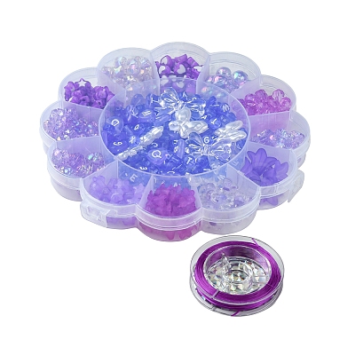 DIY Flower & Star Acrylic & ABS Plastic Imitation Pearl Beads Bracelets Making Kits DIY-FS0006-51-1