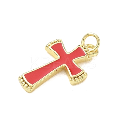 Brass Enamel Pendants KK-CBA3F25-11G-04-1