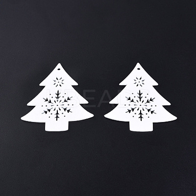 Christmas Theme Spray Painted Wood Big Pendants WOOD-N005-85A-1