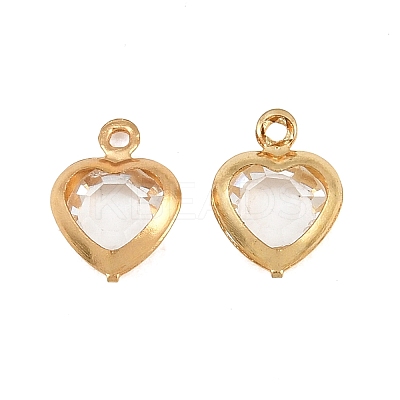 Valentine's Day 304 Stainless Steel & Glass Pendants STAS-Q119-01G-B01-1