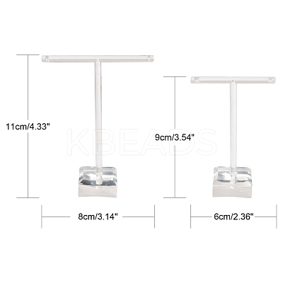 T Bar Organic Glass Earring Display Stand EDIS-G001-01-1