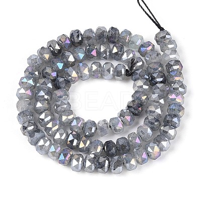 Anti-Tarnish Electroplate Glass Imitation Jade Beads Strands EGLA-T029-6mm-13A-1