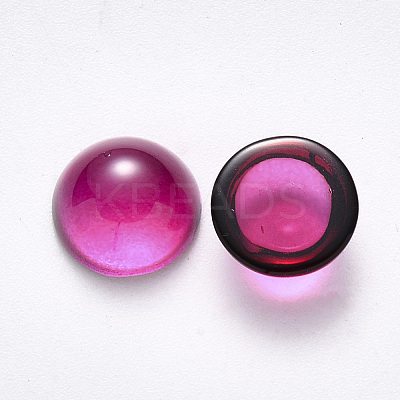 Transparent Spray Painted Glass Cabochons GLAA-S190-013C-F07-1