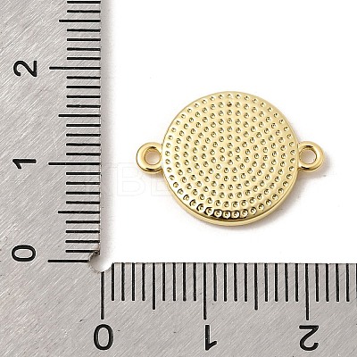 Brass Enamel White Flat Round Links KK-H267-110G-03-1