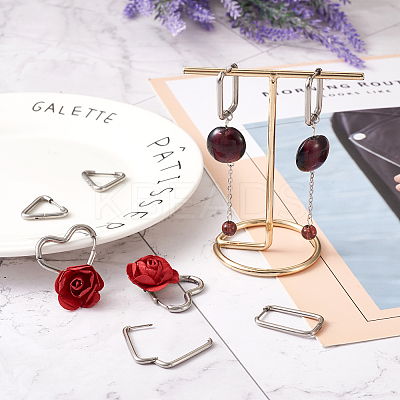 12Pcs 6 Style 303 Stainless Steel Hoop Earrings for Women EJEW-MP0001-01-1