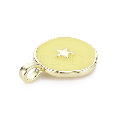 Brass Enamel Pendants KK-Q283-057F-NR-1