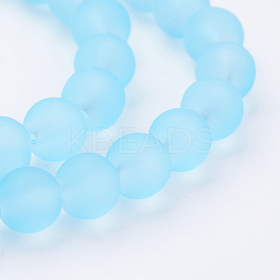 Baking Paint Transparent Glass Bead Strands X-GLAA-S031-8mm-21-1