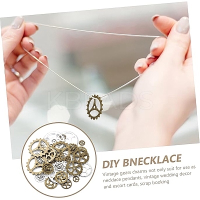 36Pcs 12 Styles Tibetan Style Alloy Steampunk Pendants TIBEP-YW0001-89-1