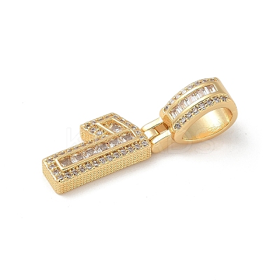 Brass Clear Cubic Zirconia European Dangle Charms LS-KK-R003-01G-01-1