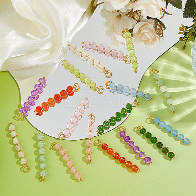 18Pcs 9 Color Natural & Dyed Malaysia Jade Pendants PALLOY-FH00131-1