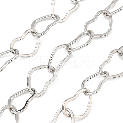 Rack Plating Brass Heart Link Chains CHC-N009-02P-1
