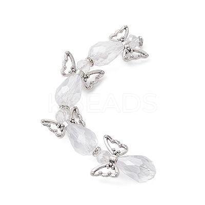 Angel Fairy Shape Electroplate Transparent Glass Beads Strands AJEW-JB01172-04-1