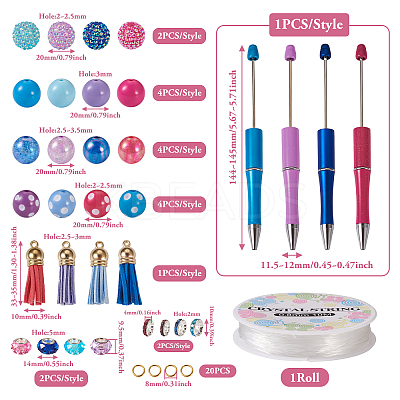 DIY Beadable Pen Making Kit DIY-BT0001-53-1